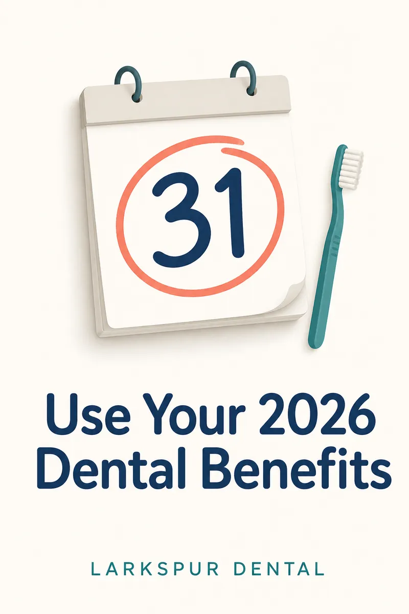 Use Your 2026 Dental Benefits post with a calendar page showing 31 circled in coral
